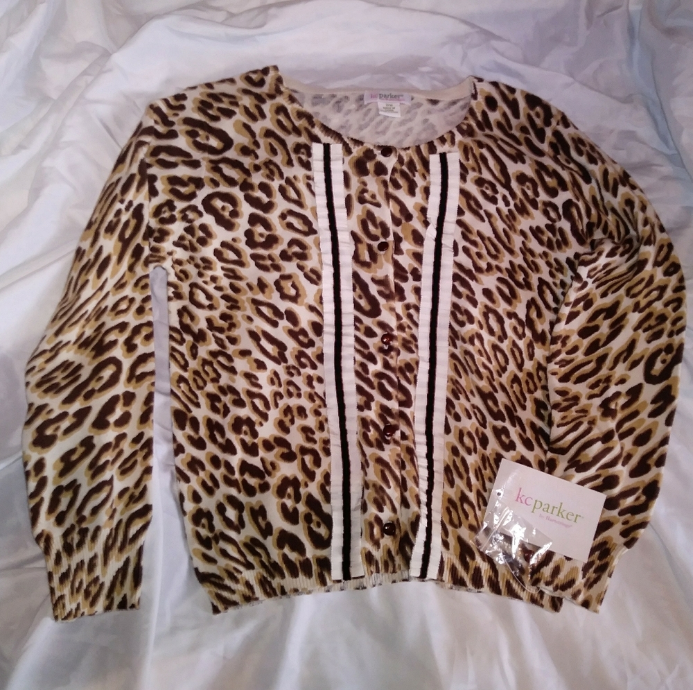 Kids / girls button sweater /Kc Parker / Med. 7-8